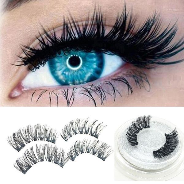 

fashion 1 pair 3d magnetic false eyelashes lashes reusable magnet drop