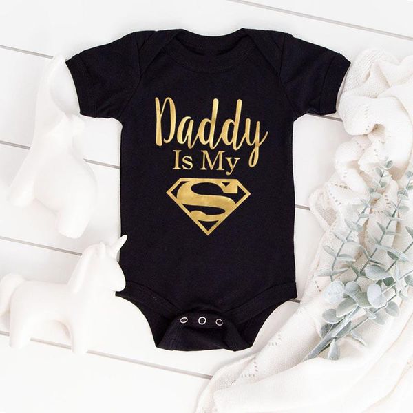 

rompers baby romper born boys girls clothes gold daddy is my hero funny print infant jumpsuit cute casual bodysuit, Blue