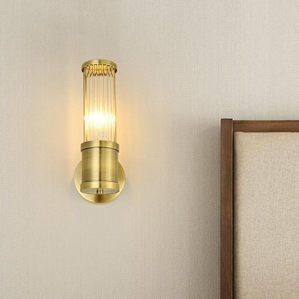 

wall lamps modern glass crystal light american art minimalist living room bedside study designer single/double led lights lamp