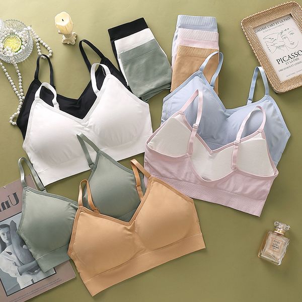 

ice girls' underwear cross back sling wrapped chest bra gathered set women's, Black;white