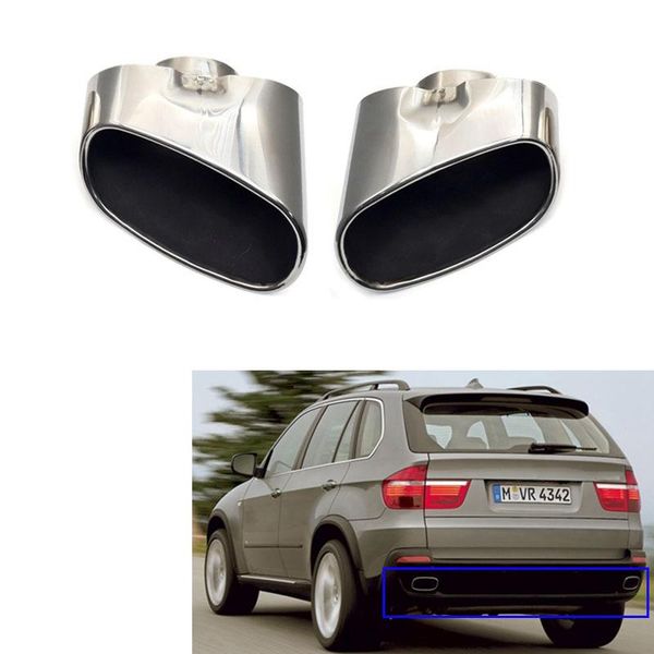 

manifold & parts car chrome exhaust dual tail pipe muffler tip stainless steel for x5 e70 2008-2013 styling
