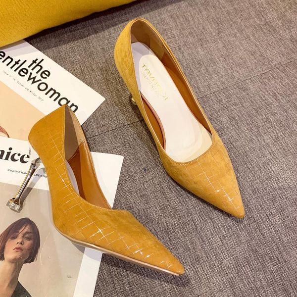 

dress shoes 2021 fashion high heels party pointed toe thin women office worker ladies pumps female zapatos de mujer, Black