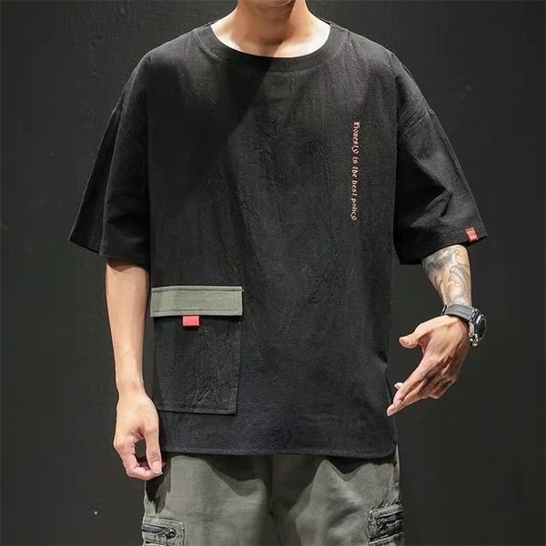 

9xl 8xl 7xl 6xl 5xl plus size summer short men sleeved t-shirt men's loose hip hop young men's student shirt sleeve 210707, White;black