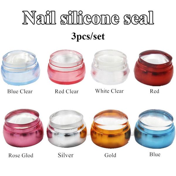

nail art kits 3pcs/set clear jelly silicone stamper with scraper set for stamping plate stamps nails tools