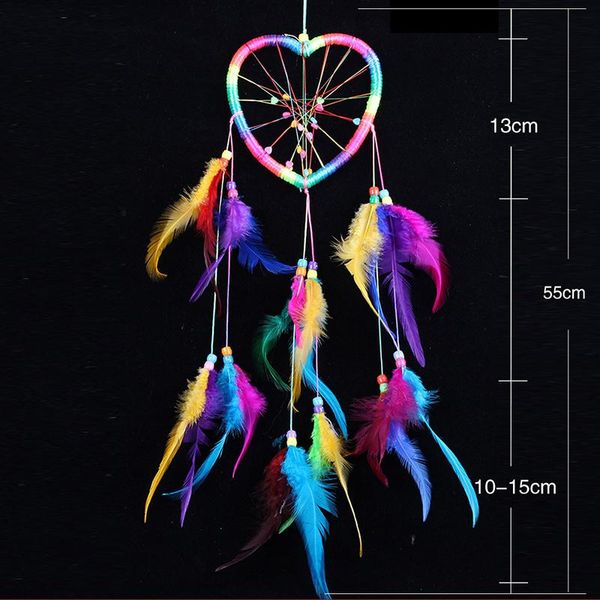 

decorative objects & figurines multicolor dream catchers hanging art home car decoration feather romantic valentine's day gifts