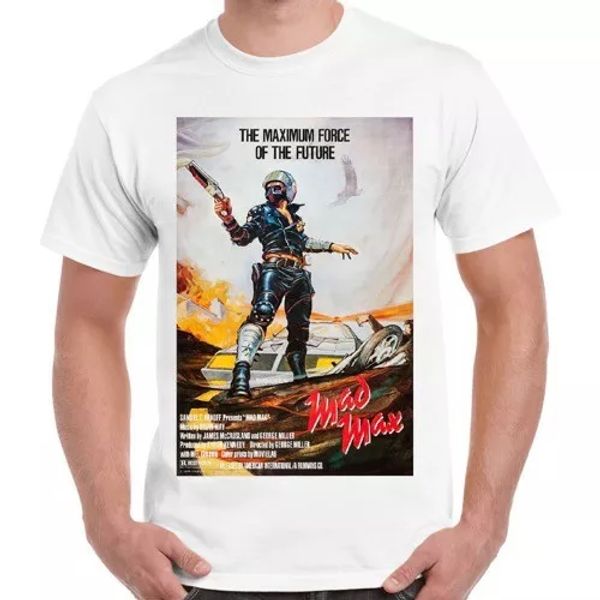

mad max film poster 70s action vintage retro t shirt 958, White;black