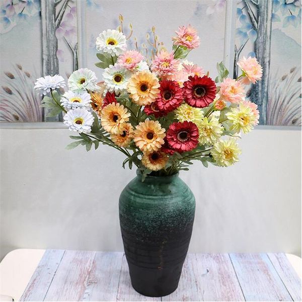 

decorative flowers & wreaths fake sunflower (6 heads/piece) 23.62" length simulation sun flower for wedding home showcase artificial