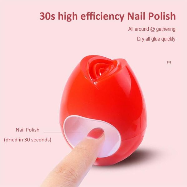 

nail dryers dryer mini 16w usb uv led lamp art manicure tools rose egg shape design 30s fast drying curing light for gel polish