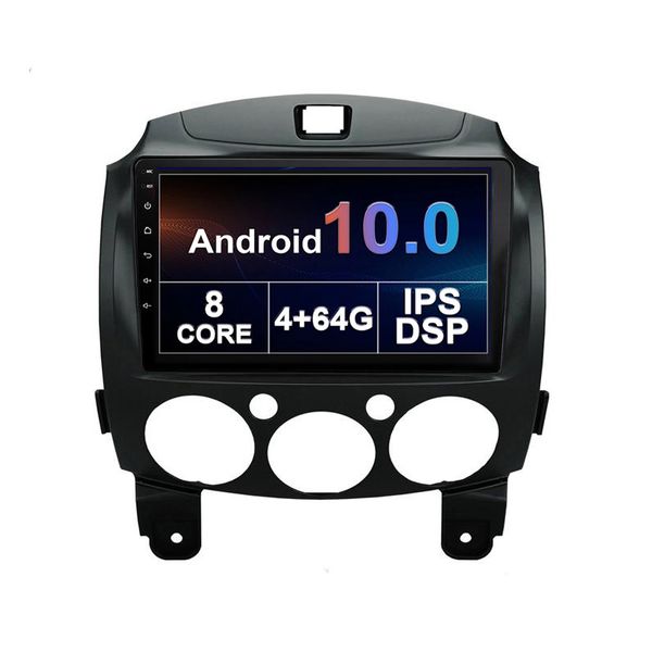 Auto Lettore DVD di Navigazione GPS Radio Per MAZDA 2 2007 2008 2009 2010-2014 DSP 4G CarPlay 10 pollici 4 + 64GB Android