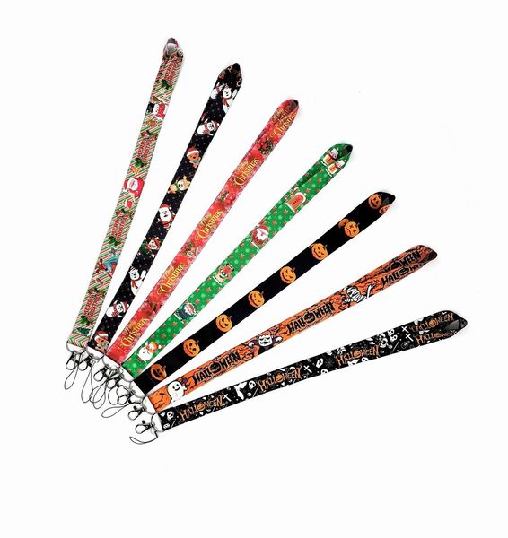 

halloween christmas cute neck strap lanyards keychain badge holder id card pass hang rope lariat lanyard for key rings accessories, Silver