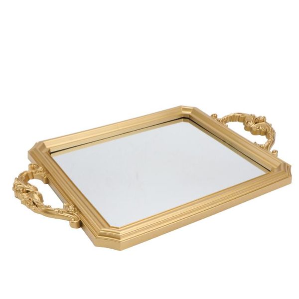 

1pc retro makeup tray european cosmetics storage perfume mirror plate planters & pots