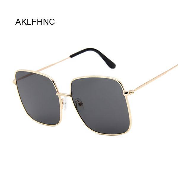 

vintage oversize place sunglasses women luxury black gold brand big frame sunglasses female shades coulos, Silver