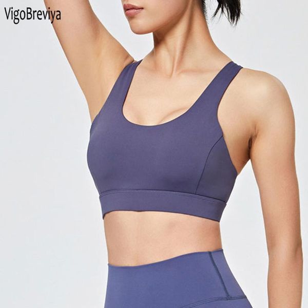 

gym clothing vigobreviya push up sports bra women wireless high impact workout yoga crop fitness padded wear running brassiere vest, White;black