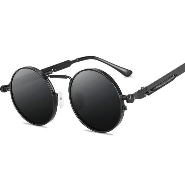 

sunglasses round metal frame retro mens women classic punk style lens sun glasses fashion outdoor travel eyeglasses, White;black