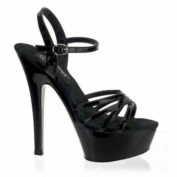 

sandals mature pu solid women buckle strap 15cm thin high heel waterproof fashion office & career classics woman shoes, Black