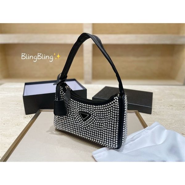 

2021 sparkling diamond hobo bag single shoulder dinner dress underarm high version women's batch luxuryss designerss yw