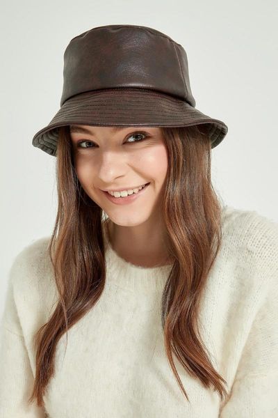 

berets 2021 autumn winter women leather bucket hats young student, Blue;gray