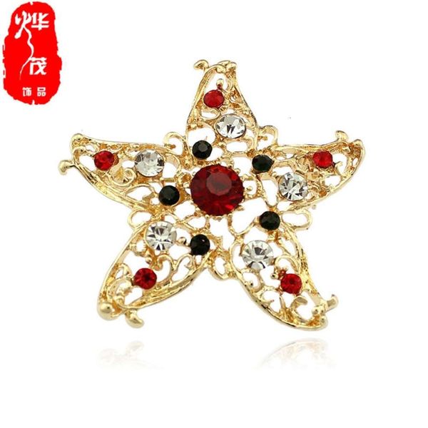 

xz0040 brooch series exquisite christmas star set diamond brooch, Gray