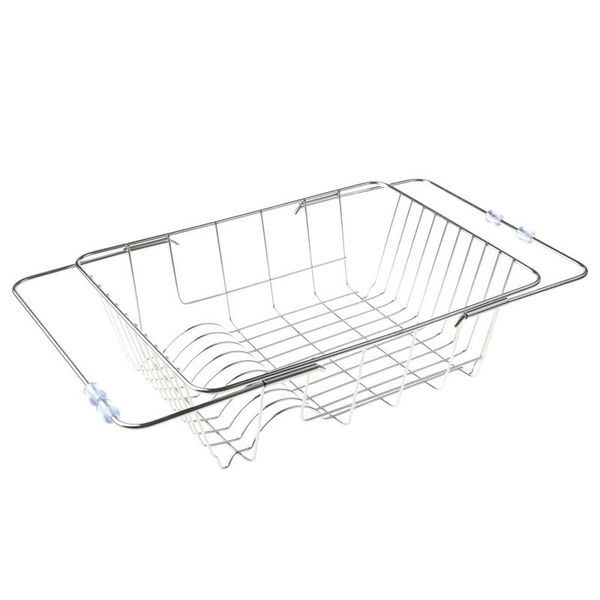 

stainless steel sink drain basket expandable dish drying rack fruit bowl holder r9jc kitchen storage & organization