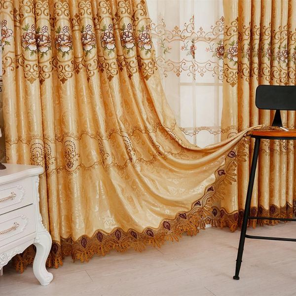 

curtain & drapes custom curtains luxury korean pastoral embroidery silky smooth cloth blackout tulle sheer n072