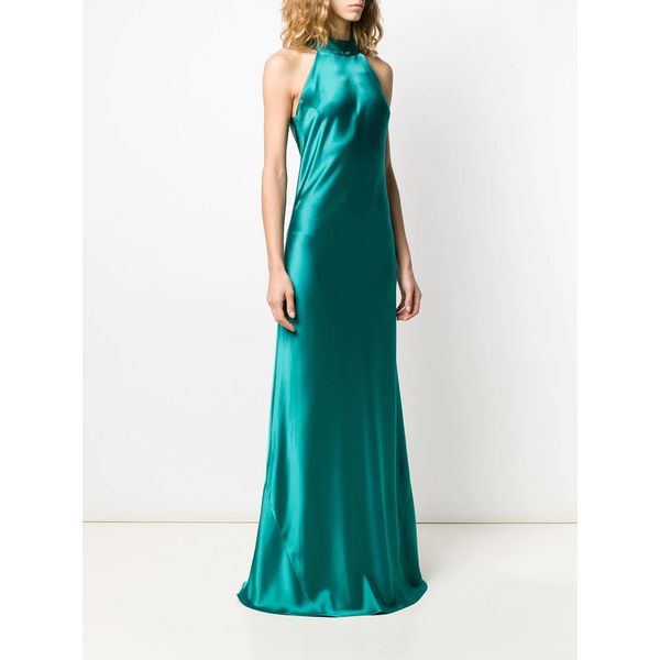 

2021 summer womens dress satin glossy elastic smooth round neck collar vest corset lady party dress long skirt, Black;gray