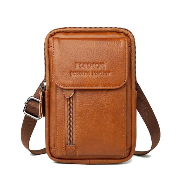 

waist bags 100% genuine leather wasit bag for men mobile phone fanny pack mini belt pouch money case cover holder travel