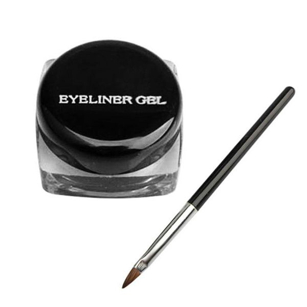 

cosmetic waterproof eyeliner gel cream with brush eye liner makeup tool hh88