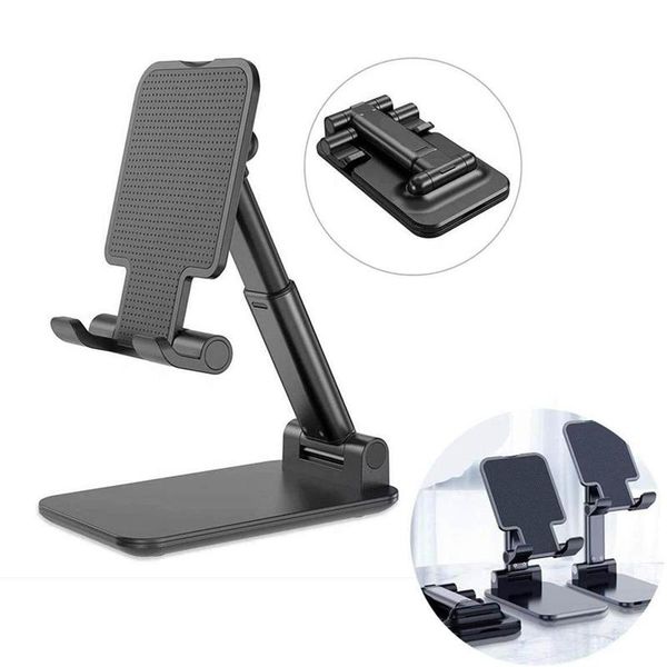 

cell phone mounts & holders universal folding mobile holder metal tablet stand for huawei p40 lite y5p y6p p smart 2021 oppo a52 a72 a92 pho