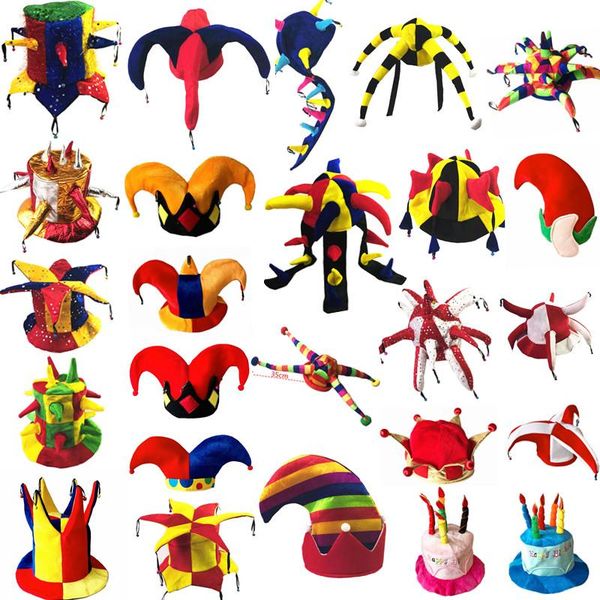 

party masks cosplay hat halloween funny clown different styles dance elf cap