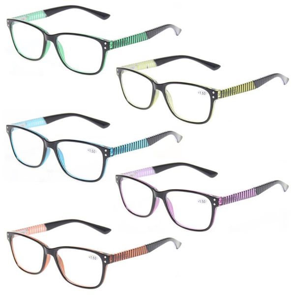 

sunglasses spring hinge reading glasses fashion color striped mirror legs hd men and women reader diopter 0~600, White;black