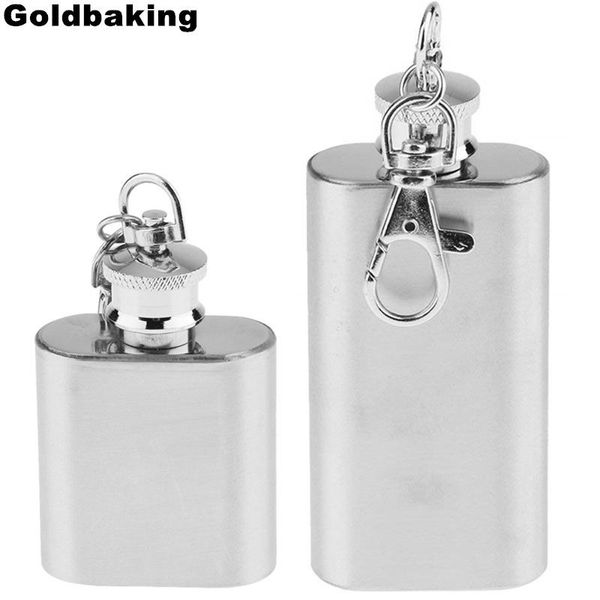 

hip flasks 1 piece stainless steel mini flask liquor pocket container 1/2 oz wine bottle keychain key chain