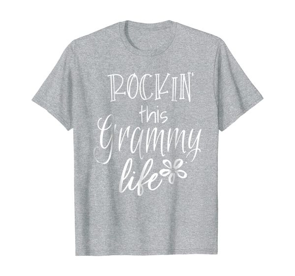 

rockin this life cute grammy tshirt gift from grandkids, White;black