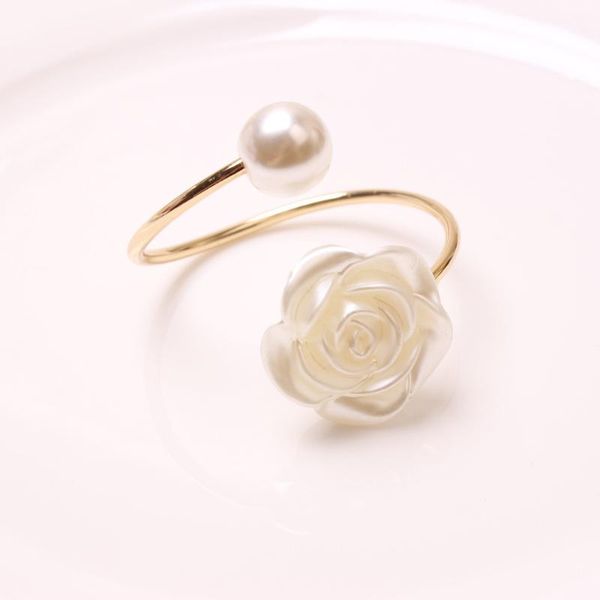 

/ pcs pearl rose flower napkin ring el restaurant jewelry rings