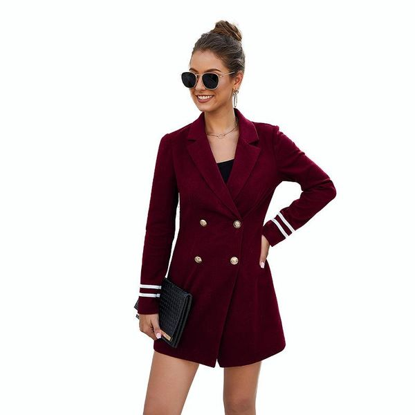 

women's jackets spring and autumn jacket suit female formal work clothes office ladies solid color two-piece elegant mature lon, Black;brown