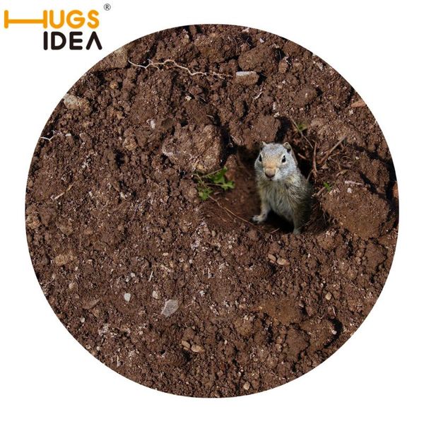 

carpets hugsidea 3d funny animal rat printing 60*60cm round non-slip bathroom area rugs tapis doormat for living room bedroom