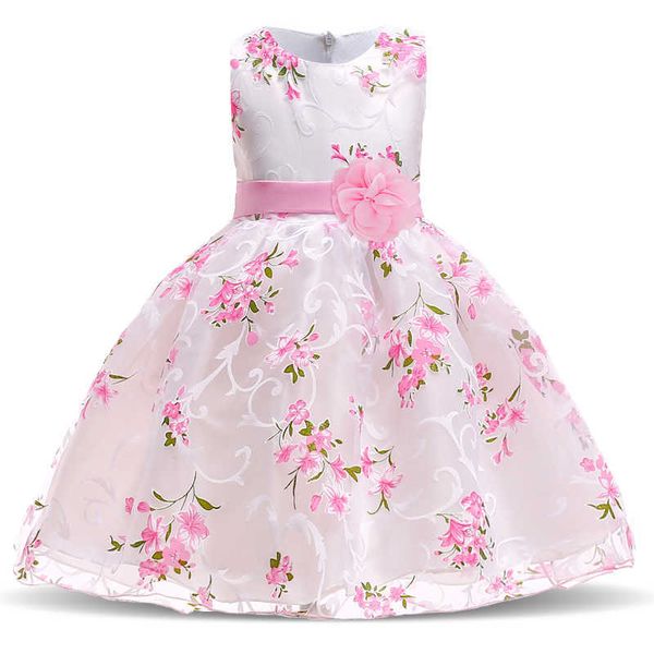 2021 Sommer Kinder Kleider für Mädchen Kleidung Blume Kleinkind Mädchen Kleid Rosa Geburtstag Prinzessin Kleid Party Hochzeit Kleid 2 3 jahr Q0716