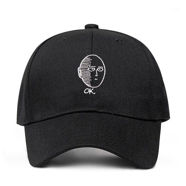 

ball caps one punch-man dad hat 100% cotton baseball cap anime fan embroidery funny hats for women men ok man punch snapback, Blue;gray