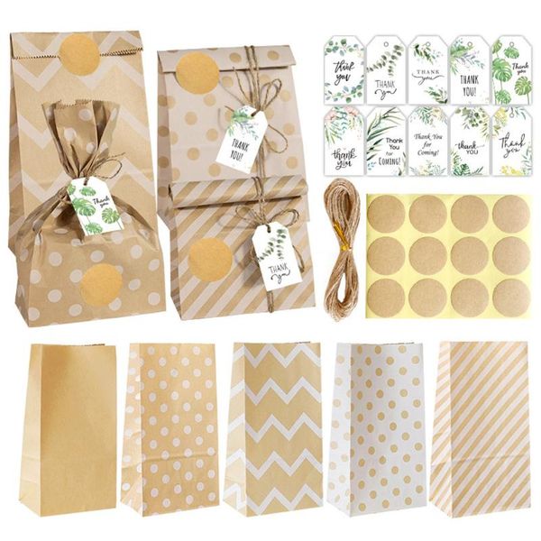 

gift wrap 30pcs paper bags treat candy bag chevron polka dot christmas wedding birthday party favors supplies