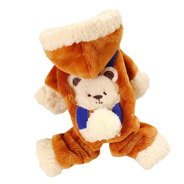 

dog apparel cat puppy party jumpsuit hooded daily dress up polyester four legged washable cute winter warm soft thickened