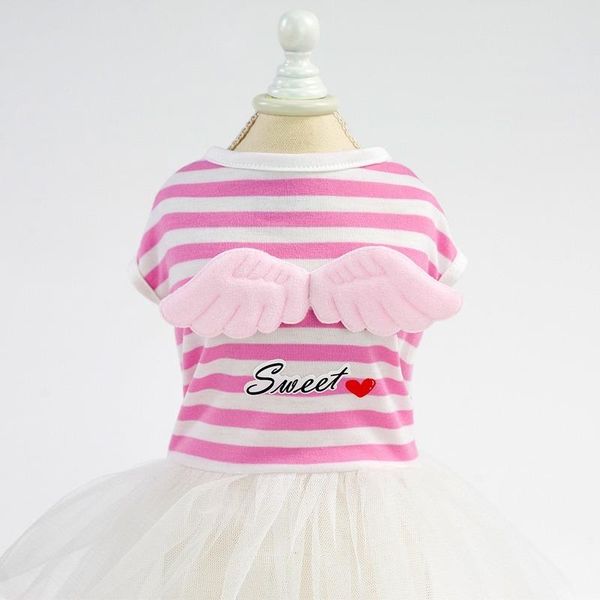 

dog apparel spring and summer leisure style pet clothing comfortable breathable fashion lovely angel stripe skirt small