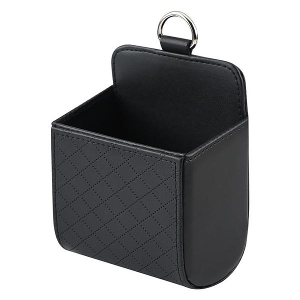 

car organizer fashion solid sunglasses pu leather universal with clip space saving keys storage bag interior accessory air vent