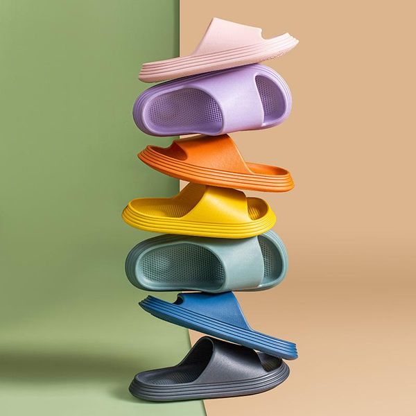 

women summer fashion slippers slide sandals beach high heels shower thick soft sole family men ladies boys girls bathroom shoes, Black