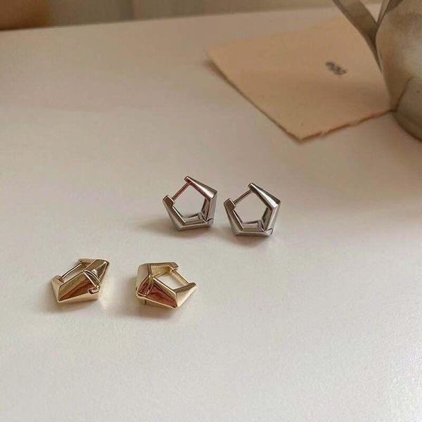 

hoop & huggie origin summer minimalist irregular geometrical earring for women trendy gold silver color metal jewelry, Golden;silver