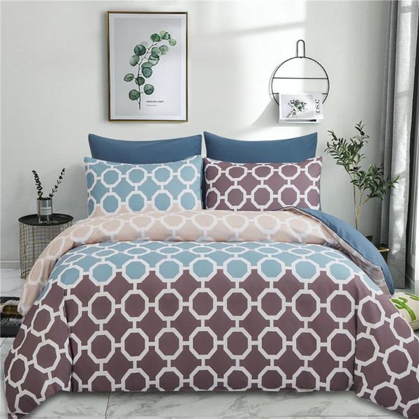 

bedding sets geometric set bed cover (no sheet) plaid print duvet 240x220 single double  king quilt covers bedclothes