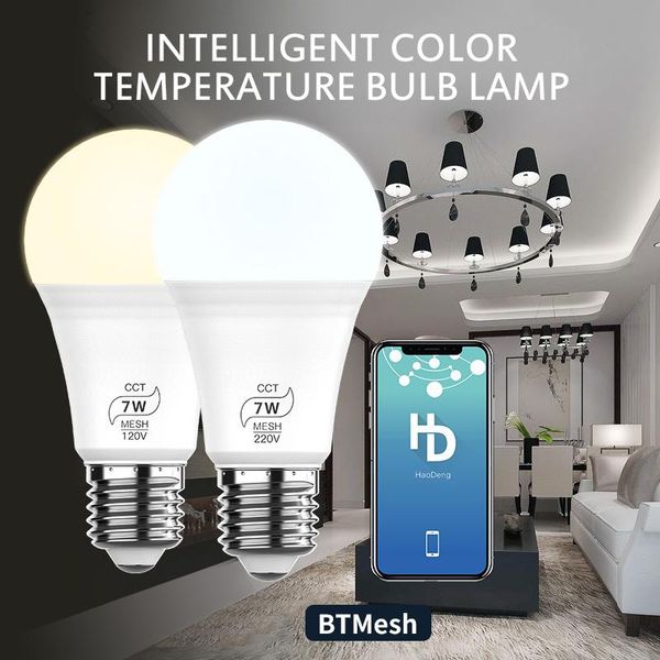 

bulbs bluetooth 7w rgbw led bulb bt mesh net group smart light color change dimmable by ios / android app ac100-240v