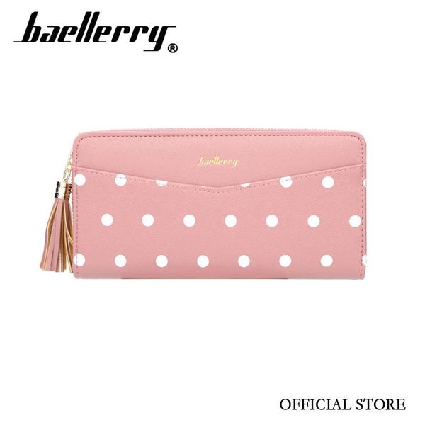 

wallets baellerry sweet girls long wallet with dot decoration zipper tassel ladies student purse, Red;black