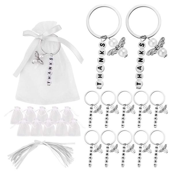 

party favor 20 sets baptism favors, wedding favors thanks style keychain with drawstring communion birthday