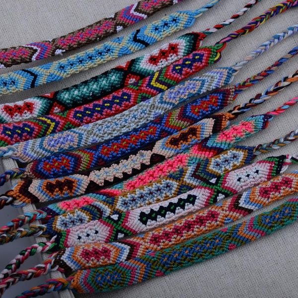 

charm bracelets mythic age beautiful 12 colorful bohemian handmade braided friendship wristband jewelry for women girls, Golden;silver