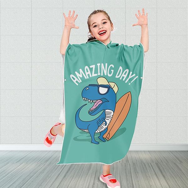 

towel cartoon printed childrens beach poncho swim surf diving change robes quick-drying sunscreen bath kid super absorbent