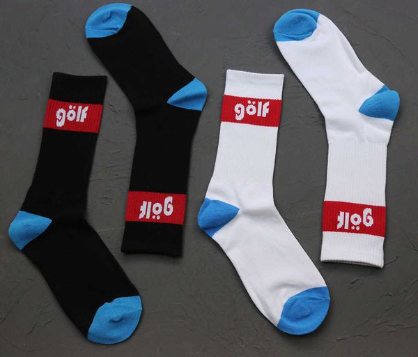 

sports, casual golfwang black white red blue color cotton street trend skateboarding socks for men and women